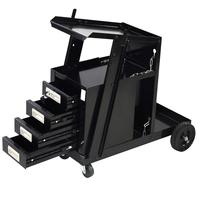 Chariot de soudage Chariot avec 4 Tiroirs Noir Outil De Stockage L'organisation Armoire Chariot De Soudage Coupeur de Plasma, Soudeur Chariot De Stockage