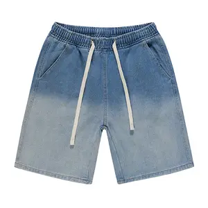 Shinesia OEM Garçons Vintage Acid Wash Jean Shorts Fabricant Personnalisé pour Hommes en Détresse Baggy Jean Lavé Shorts en Denim pour Hommes