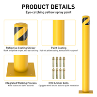 KAIYOMI Poteau de signalisation jaune haute visibilité en acier M55, résistance aux chocs, protection IP55, qualité ingénieur, lumière réfléchissante pour
