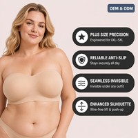 Soutien-gorge sans bretelles push-up sans coutures, sans armatures, grande taille, bonnet complet, coussinets amovibles, lingerie blanche confortable pour femme, usage quotidien, du L au 5XL
