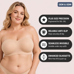 <span class=keywords><strong>Reggiseno</strong></span> push-up <span class=keywords><strong>senza</strong></span> cuciture e <span class=keywords><strong>senza</strong></span> <span class=keywords><strong>spalline</strong></span> per donna, set di biancheria intima <span class=keywords><strong>senza</strong></span> ferretto taglie forti L-5XL, <span class=keywords><strong>bianco</strong></span>, comodo per tutti i giorni. - Product Image 1