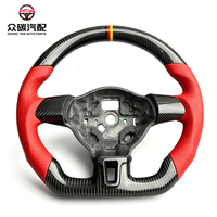 Volant de course en fibre de carbone véritable personnalisé pour VW Golf 6 MK6 TSI, modification intérieure de voiture, pièces auto