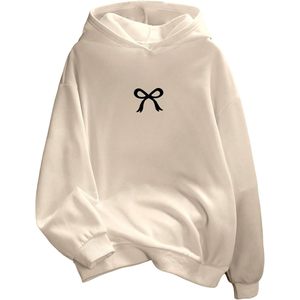 FOXA Girl's <b>Bow</b> Graphic Hoodie Long Sleeve Casual Sweatshirt Pullover Women's Wear - Product Image 1