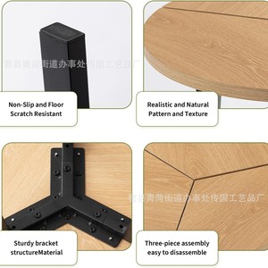 <b>Foldable</b> Round Solid <b>Wood</b> Dining <b>Table</b> Qtz 001 For Home Use Above 10 Seats - Product Image 2