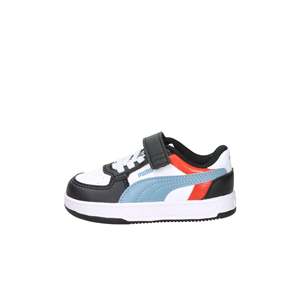 Sneakers Puma per Bambini Bianche e Nere con Chiusura in Velcro Stile Basket - Product Image 1