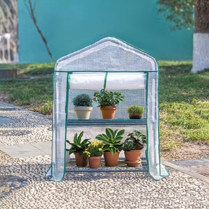 3 livelli facile installazione impermeabile <span class=keywords><strong>casa</strong></span> Walk-in serra all'aperto giardino portatile giardinaggio serra verde - Product Image 4