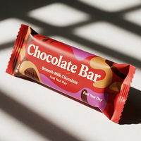 Emballage de barre chocolatée imprimé personnalisé biodégradable, sac d'emballage en plastique pour bonbons, barres énergétiques