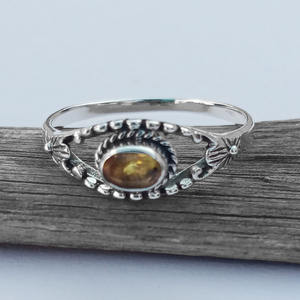 Joyería fina de Plata de Ley 925 hecha a mano india, anillo de piedras preciosas citrino hecho a medida, ajuste de bisel, opciones a granel al por mayor para niñas - Product Image 2