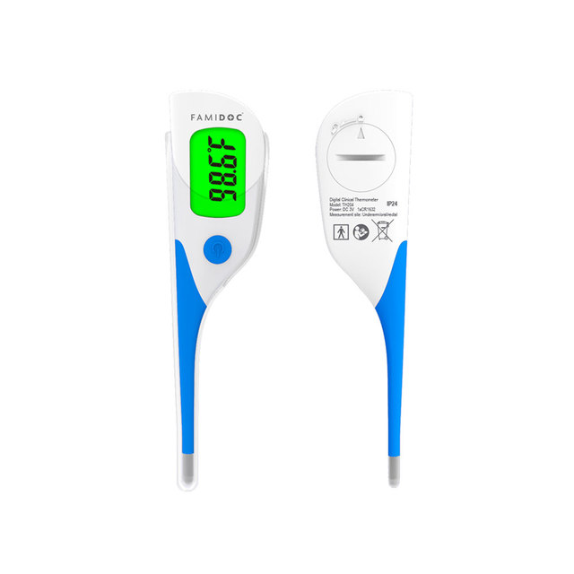 CE 510K Certified Electric Bluetooth Enabled Digital Thermometer Flexible Plastic Baby Oral Thermometer for Water Proof