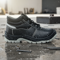 Chaussures de sécurité à embout d'acier certifiées CE, bottes de travail unisexes, cuir véritable, imperméables, légères, respirantes, construction S3 SRC