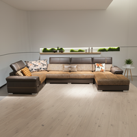 VONLIVA Ensemble de canapés modulaires de style moderne, mobilier de salon en cuir écologique et chenille, canapé-lit nordique, usine de meubles
