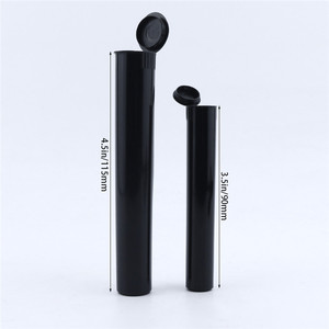 Tubo de Plástico Negro Resistente de 115 mm y 90 mm con Tapa Abatible para Envasado de Tabaco - Product Image 3