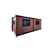 Maison conteneur extensible préfabriquée étanche de 20 pieds maison préfabriquée préfabriquée isolée maison préfabriquée pliante 2 chambres à coucher avec cuisine toilette