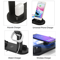Tout-en-un Nouvelle station de charge rapide intelligente sans fil Chargeur sans fil multifonctionnel 10W 15W pour téléphones mobiles montre intelligente