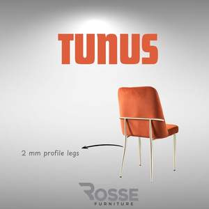 Silla de Comedor Moderna y Contemporánea Tunus, Patas de Metal, Tapizada, Muebles para el Hogar - Product Image 4