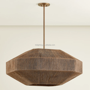 Simple Wabi Sabi Style rotin chanvre corde suspension lumière salon chambre Restaurant Bar à la main <span class=keywords><strong>Jute</strong></span> suspension lampe - Product Image 1