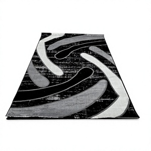 Tapis Adiva turc en polyester shaggy, tissé jacquard, fabriqué à la machine, à poils longs, rembourré, réversible, lavable, antidérapant, antimicrobien - Product Image 1