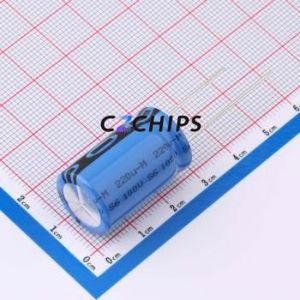 MAL213659221E3 <b>Snap</b>-in Aluminum Electrolytic Capacitor Through hole Component (THT),D16xL27mm 220uF 20% 100V 7.5mm - Product Image 1