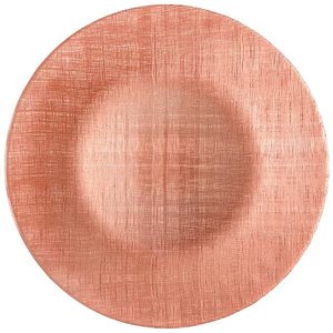 Assiette de présentation en verre de conception rétro, fabriquée à la machine, ronde, texturée en lin, vert, bleu, blanc, pour la maison, les mariages, les fêtes et les banquets - Product Image 1
