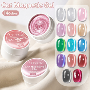 Gel de uñas efecto ojo de gato cristalino brillante Ice Clear Burst, con cuentas de vidrio magnéticas, removible con acetona, para decoración de uñas. - Product Image 1