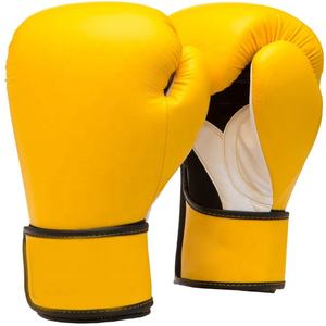 Boxing <b>Gloves</b> Mexico Genuine Leather and Customized Logo <b>Lace</b> up Sparring yellow Boxing <b>Gloves</b> - Product Image 1