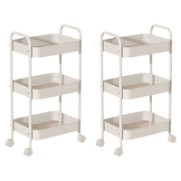 Chariot de rangement en métal chariot de salon trois couches support d'organisation de stockage à domicile chariot de cuisine d'organisation moderne
