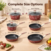 Ensemble de casseroles et poêles antiadhésives écologiques pour gaz et induction, importateur, OEM ODM personnalisé, batterie de cuisine en aluminium forgé