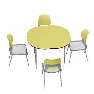 Lin Ying School Table And <b>Chair</b> Set <b>Round</b> 4 Person Modern Minimalist Style For Classroom Use - Product Image 4