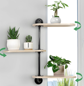 Estantes de plantas con <span class=keywords><strong>ventana</strong></span> giratoria para exposición óptima a la luz, estante de <span class=keywords><strong>ventana</strong></span> de madera para plantas, soporte de plantas elegante y funcional - Product Image 1