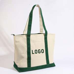 Bolsa de Compras Plegable de Gran Capacidad, Informal, de Lona de Algodón, con Asas de Cuerda y Cierre de Cremallera - Product Image 5