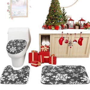 Cortina de Ducha de Poliéster con Diseño de Copos de Nieve Grises, Cortina de Baño con Impresión Digital, Impermeable, Personalizada, Juego de Cortinas de Ducha al por Mayor - Product Image 5