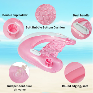 Beach Party Swimming <strong>Water</strong> Float Lounger Drink Holder <strong>Inflatable</strong> Pool <strong>Floating</strong> Chair With Handle - Product Image 3