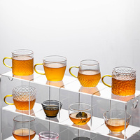 Service à thé Kung Fu en verre, tasse à dégustation, verre borosilicate haute résistance à la chaleur, design moderne minimaliste, thé