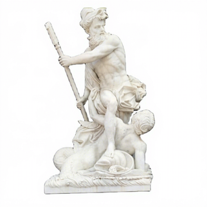 Statue d'<span class=keywords><strong>homme</strong></span> en marbre blanc et solide, Statue de combat pour hommes, décoration de jardin - Product Image 1