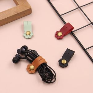Cute Cat Paw Pu Leather Winder Holder <b>Mini</b> Travel Cord Organizer Reusable Cable Straps - Product Image 3