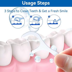 Custom Private Label Mint Ortho Tooth <b>Flosser</b> <b>Stick</b> with Food Grade PE Waxed Dental Floss Pick for Effective Teeth Cleaning - Product Image 4