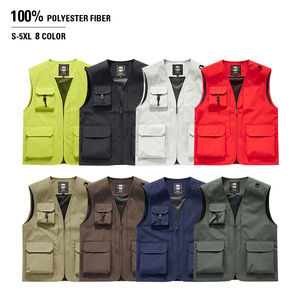 Jaket tanpa lengan pria, kualitas tinggi olahraga luar ruangan bernapas memancing jaket tanpa lengan untuk pria Multi saku rompi kerja LOGO kustom - Product Image 2