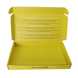 निः शुल्क नमूना कस्टम लोगो नालीदार पैकेजिंग पीले मेलर बॉक्स 6x4x2 रंगीन शिपिंग बॉक्स