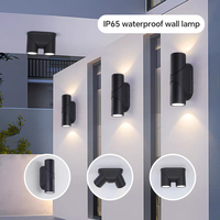 Applique murale LED extérieure étanche IP65, éclairage mural haut et bas, pour extérieur, maison, éclairage moderne avec interrupteur