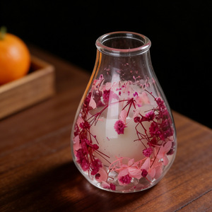 Offerta a Basso Prezzo: Tazza in <span class=keywords><strong>Vetro</strong></span> Borosilicato Trasparente a Doppia Parete con Fiori Secchi Incastonati, per Caffè e Bevande - Product Image 4