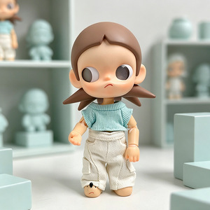 Tenue de poupée 1/8 BJD Zsiga : Haut court style urbain cool, pantalon incurvé, vêtements de poupée en peluche, chapeau, vêtements de poupée élastiques - Product Image 3