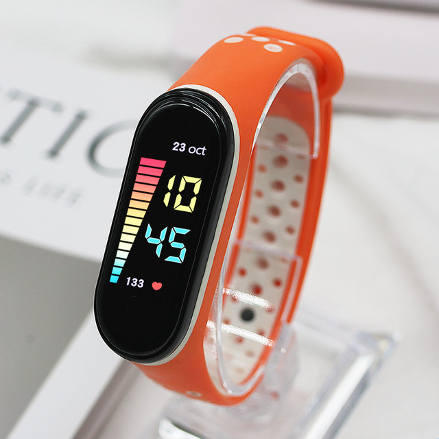 Fenyi Wholesale Fashion Sports Simple Children's Waterproof LED Color Plastic Silicone Band Digital Electronic Watch Bracelet