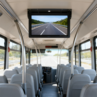 Moniteur LCD rabattable OSK QZ-2151 12V/24V 21.5 pouces avec télécommande entrée AV/HD-MI pour affichage de toit de bus