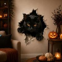 Autocollants muraux d'Halloween en PVC amovibles, directement de l'usine, motifs fantômes et squelettes, pour décorations de fenêtres et de portes de fête
