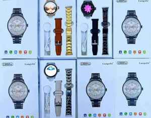 2 in 1 Smart Watch <b>with</b> 2 Straps Stainless Steel Watch Bands Round Shape Wireless Charging <b>Smartwatches</b> Smart Watch L500PRO - Product Image 4