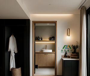 Maison préfabriquée en bois <span class=keywords><strong>à</strong></span> faible coût, écologique, alimentée <span class=keywords><strong>à</strong></span> l'énergie solaire, imperméable, modulaire, pour hôtel, appartement, atelier, villa - Product Image 5