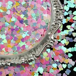 Buatan tangan 1g DIY payet campuran perlindungan lingkungan plastik aksesori dekoratif Flash untuk perhiasan lima sudut desain CINTA - Product Image 6