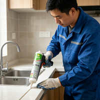 LT-7139 Mastic silicone acide écologique résistant aux intempéries, adhésif polyvalent pour aquariums, portes vitrées et travaux du bois