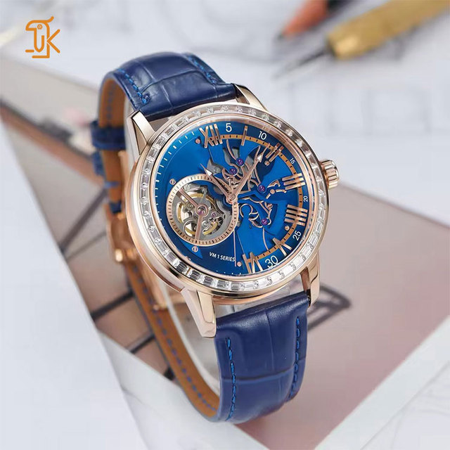 Wholesale Premium Design Luxury Automatic Skeleton Mechanical Watch for Man Customized Roman Numera Wrist Watches Supplier