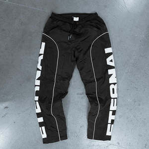 Tùy Chỉnh Người Đàn Ông Của Thể Thao Thể Thao Đôi Eo 100% Cotton Đau Khổ Nylon Áo Gió 3M Phản Quang Thời Trang Đường Phố Jogger Theo Dõi Quần - Product Image 5